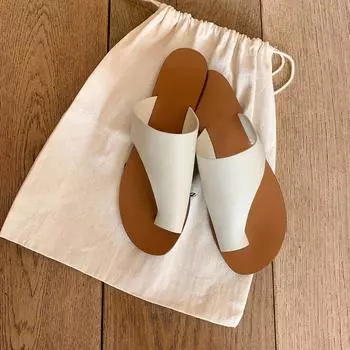 ! Туфли новые ленивые и свободные кожаные закрытые носки на плоской подошве женские сандалии 34 чёрный