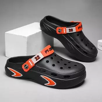 Туфли Outer Hole Shoes мужские легкие тапочки большого размера мужские нескользящие и износостойкие пляжные сандалии на толстой подошве 40 серый