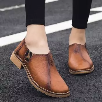 Туфли-оксфорды из натуральной кожи, женские туфли-лоферы на низком каблуке, деловая повседневная обувь с леопардовым принтом, модные туфли-броги 35 чёрный