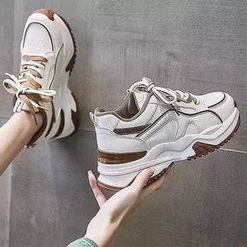 Туфли Panda Dad на толстой подошве, женские, весна-осень, новые универсальные белые туфли с флисовой подкладкой, повседневные кроссовки 35