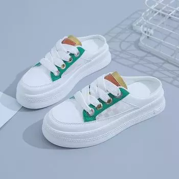 Туфли-полупальцы для девочек из плетеной сетки белого цвета 35 белый