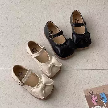 Туфли принцессы для девочек, туфли на мягкой подошве с бантом, осенняя новая детская обувь, модная кожаная обувь для девочек 21 белый