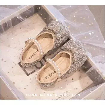 Туфли принцессы из мягкой кожи на мягкой подошве, сценическая обувь для девочек 23 розовый