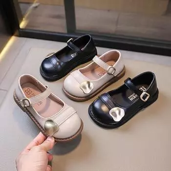 Туфли принцессы из натуральной кожи для девочек в студенческом стиле, летняя новая детская обувь, однотонные туфли для девочек средней школы 23