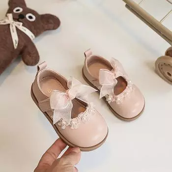 Туфли принцессы, модные маленькие кожаные туфли, подходящие к платью туфли на мягкой подошве, спортивную обувь 23 розовый