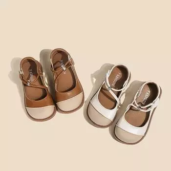 Туфли принцессы на мягкой подошве для девочек, кожаные туфли для студентов 24