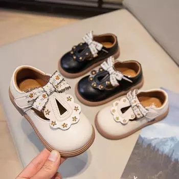 туфли принцессы одиночные туфли для детей 20 чёрный