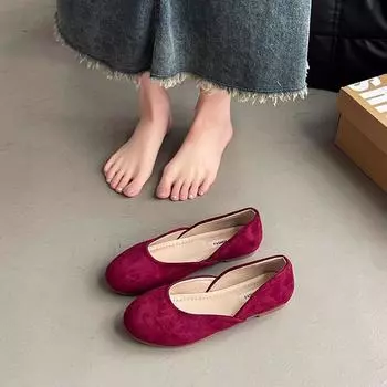 Туфли ретро красные с круглым носком и плоским носком, женские, новые весенние, повседневные, с одной педалью и юбкой, туфли Мэри Джейн 35 коричневый