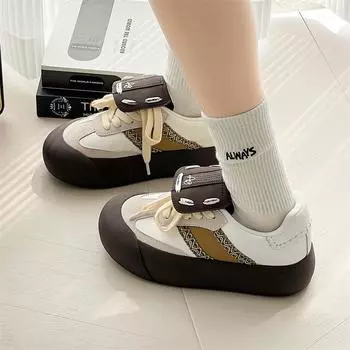 Туфли Ribbon flip fluffy 2024 весна-лето новые ретро нишевые туфли для моральной подготовки мужские туфли на платформе с утолщением для пар Female code 36 белый