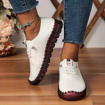 Туфли ручной работы Zapatos большого размера с мягкой подошвой на босу ногу из кожи, повседневные, универсальные, без застежек, на плоской подошве 35 белый
