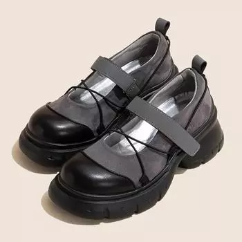 Туфли Ruoji Retro Mary Jane, женские, на небольшой платформе, увеличивающие рост, модные, повседневные, универсальные, одинарные 35