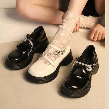 Туфли с бантом и мелким носком на каблуке с божьей коровкой, женские, весна и осень, рабочие туфли с божьей коровкой, женские, модные, женские туфли 35