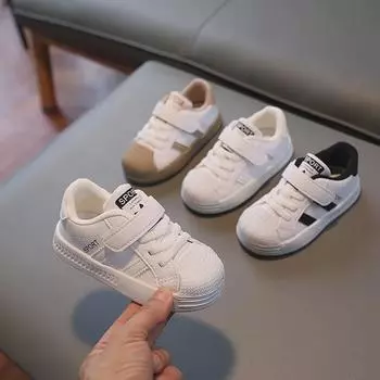 Туфли с белым носком-ракушкой для мальчиков и девочек весна/осень 2023 г. 22-26 (Order 5 pairs) белый