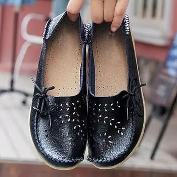 Туфли с дырочками большого размера, Туфли для мам с низким вырезом и плоской подошвой, Удобная обувь для медсестер, Туфли для мам большого размера 34 белый