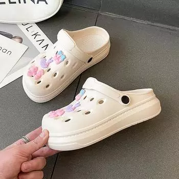 Туфли с дырочками на толстой подошве, нескользящие и дышащие, для медсестер, усиливают ощущение наступания на дерьмо, и носите тапочки с мешком на голове за пределами пляжа 36/37 розовый