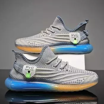 Туфли с кокосом, мужская обувь, летние дышащие сетчатые туфли, мужские трендовые универсальные летающие тканые спортивные туфли для отдыха, кроссовки для папы 39