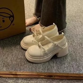 Туфли с круглым носком для женщин Kawaii Lolita Pumps Elegant Platform Women s Shoes Casual Solid Non Slip Woman Shoes Sapatos Feminino 35