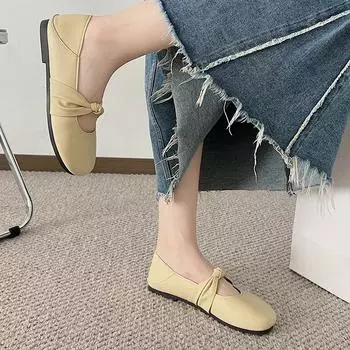Туфли с круглым носком женские балетки мягкие повседневные женские кроссовки оксфорды лоферы с коротким носком и мехом летние кожаные мокасины новые 35 бежевый