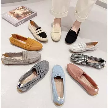 Туфли с круглым носком, женские плетеные туфли, повседневная обувь, лоферы 34 чёрный