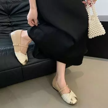 Туфли с квадратной головкой и неглубоким носком, весна и осень, новая кружевная линия, женская обувь на плоской подошве 35 грязно-белый