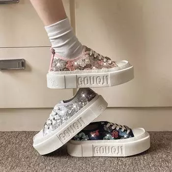 Женские туфли с квадратным носком Single Board 35 серебряный