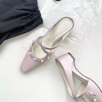 Туфли с перекрестными ремешками, туфли с квадратным носком, женская обувь, шлепанцы на высокой платформе для улицы 34