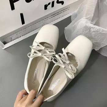 Туфли с плоским дном и квадратным бантом, женская обувь, весна, осень и зима, серебристый дизайн 35 серебряный