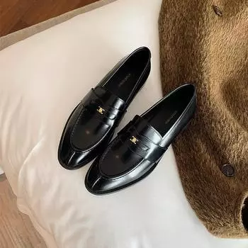 Туфли с пряжкой золотого цвета на толстом каблуке и толстой подошве, маленькие туфли для женщин 40