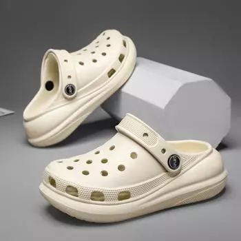 Туфли с толстой подошвой и отверстиями для увеличения роста, женская одежда, нескользящие пляжные тапочки с мешком на голове, повседневные однотонные сандалии с защитой от наступания 30 розовый