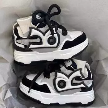 Туфли с толстой подошвой, женские туфли ярких цветов для папы, новинка 2024 года, нишевые повседневные туфли для ста студентов для пар 39