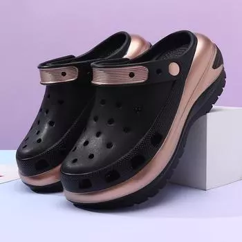 Туфли-сабо на толстой платформе для женщин, нескользящие пляжные сандалии на толстой подошве, летние модные сандалии на танкетке из ЭВА, тапочки 40-41 белый