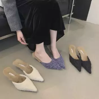 Туфли-шпильки на среднем каблуке с острым носком и леопардовым принтом – Коллекция осень 2024 для женщин 38 чёрный