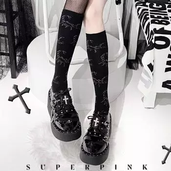 Туфли Spice Girls Muffin от Subculture, летние, готические, Y2k, темные, панк, толстые, маленькие, кожаные, женские, одинарные 39 чёрный