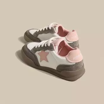 Туфли Star Plate женские весенние спортивные на толстой подошве Hundred со шнуровкой повседневные туфли Tide 35 розовый