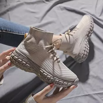 Туфли Tire dad, женская обувь 2025 года, весна-лето, новая ретро-подошва из дуриана, высокие дышащие, плетеные, уродливые, симпатичные, спортивные туфли 36 чёрный