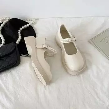 Туфли в стиле Лолиты, женские японские туфли Мэри Джейн, женские винтажные туфли для студентов, JK, униформа, туфли на высоком каблуке и платформе, косплей, большие размеры 35 белый