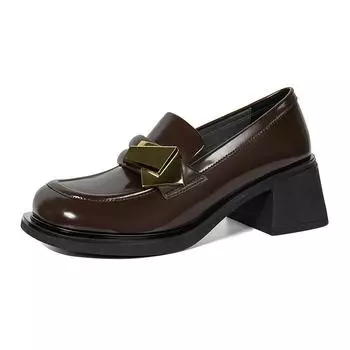 Туфли в стиле японской Лолиты для девочек JK с металлическим украшением, квадратные носки, каблуки-копышки, женские швейные мокасины 35