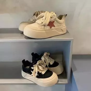 Туфли в стиле ретро на толстой подошве для женщин, новые осенне-зимние, модные, универсальные 35 чёрный