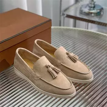 Туфли в стиле ретро, женские кожаные туфли высокого качества на низком каблуке, модные удобные лоферы с кисточками, туфли на плоской подошве 35