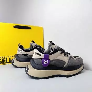 Туфли Waffle Forrest Gump, бархатные женские туфли 2025 года, осень-зима, новые туфли для папы, универсальные, увеличивающие рост, на платформе, спортивные, повседневные туфли 35