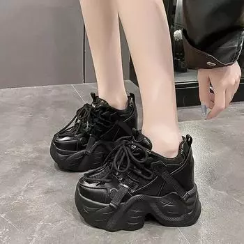 Туфли женские 2024 года, брендовые женские туфли на шнуровке, вулканизированные, весенние, с круглым носком, из прочной сетчатой ткани, дышащие, удобные, повседневные туфли 34 чёрный