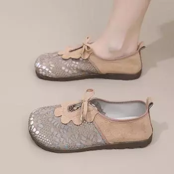 Туфли женские 2025 новые удобные ленивые однопедальные с круглой головкой дышащие универсальные женские туфли износостойкие нескользящие модные туфли 35 чёрный