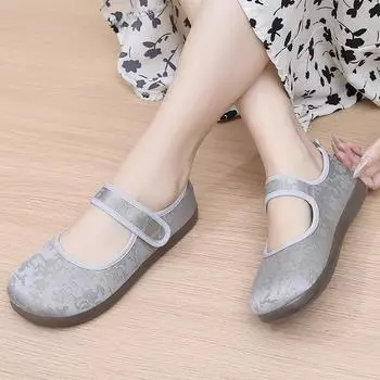 Туфли женские 2025 весна-лето новая мода повседневная ретро Великолепные ленивые туфли дышащие нескользящие износостойкие одинарные туфли женские 35 серый