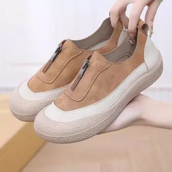 Туфли женские дышащие универсальные повседневные весенне-осенние новые туфли легкие мягкие подошвы ленивые женские одинарные туфли с одной педалью 35 верблюд