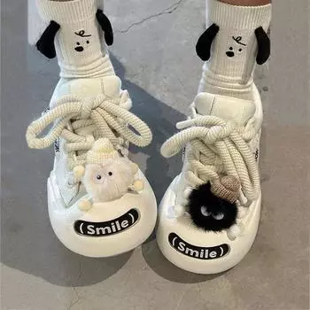 Туфли женские летние новые кукольные маленькие угольные дышащие женские туфли повседневные спортивные маленькие белые туфли 35 белый