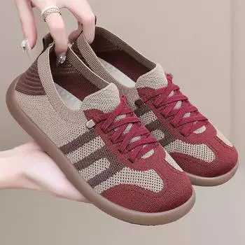 Туфли женские летние новые немецкие кроссовки летающие плетеные одинарные туфли неглубокие дышащие туфли универсальные повседневные женские туфли 36