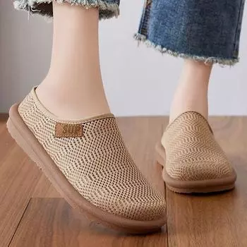 Туфли женские летние сетчатые туфли с одной педалью дышащие одинарные туфли полые женские туфли полутапочки женские 36