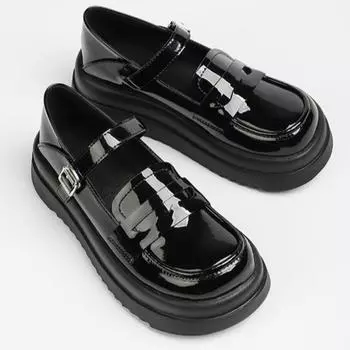Туфли женские Мэри Джейн, осенние, новые, в стиле колледжа, на платформе в стиле ретро, с толстой подошвой, маленькие кожаные туфли с одной пряжкой для женщин 34