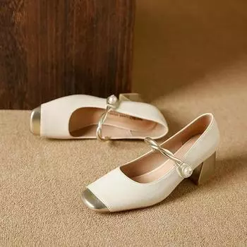 Туфли женские модные туфли с квадратным носком женские туфли-лодочки осенние неглубокие разноцветные уличные повседневные туфли на толстом каблуке офисные женские туфли 35