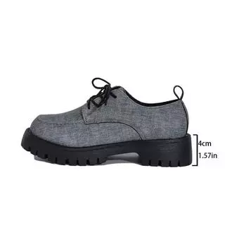 Туфли женские новые лоферы женские туфли на высоком каблуке на платформе офисные туфли женские с круглым носком на среднем каблуке -завязывающиеся туфли больших размеров женские 35